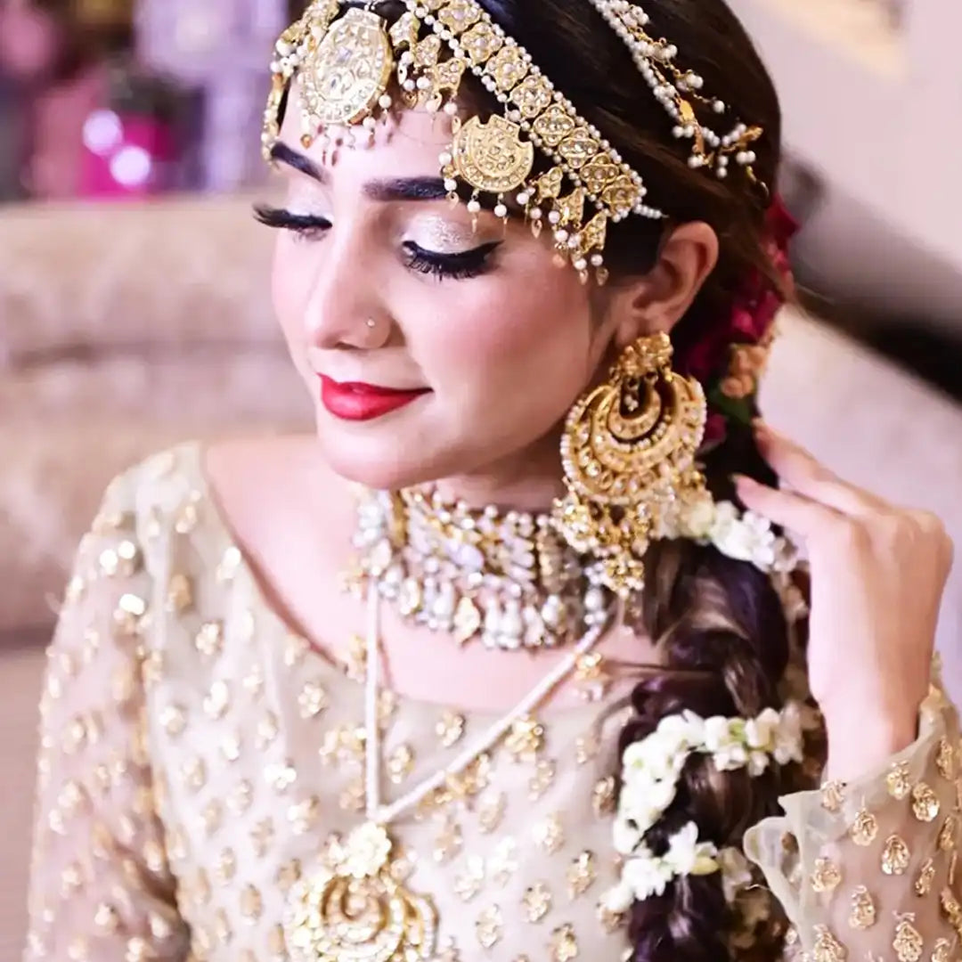 Kundan golden bridal set 15000 NJC-003