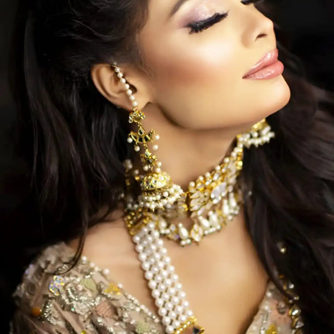 Kundan jhumkas earrings in pakistan with price NJC-005 3500