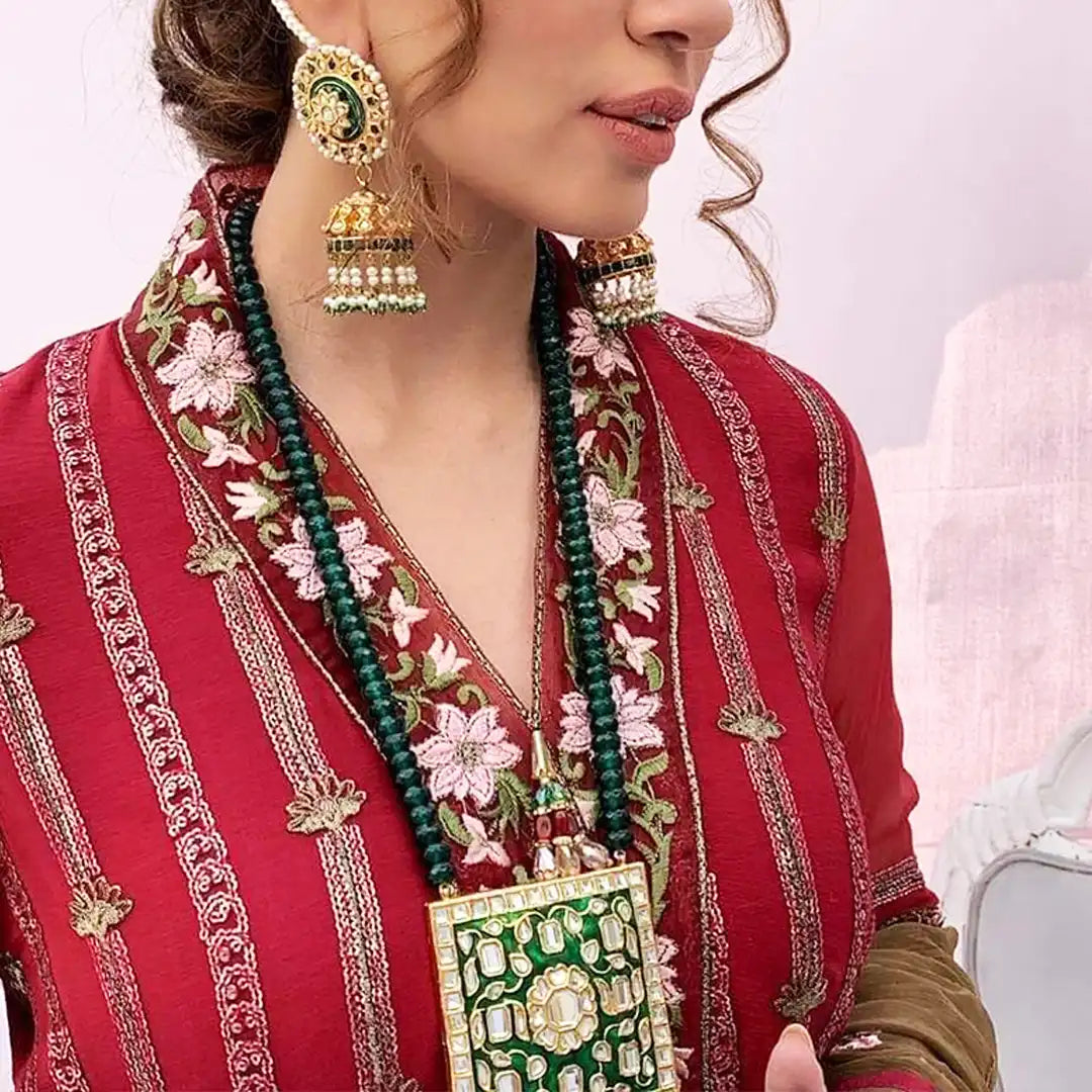 Kundan mala set price in pakistan NJC-008