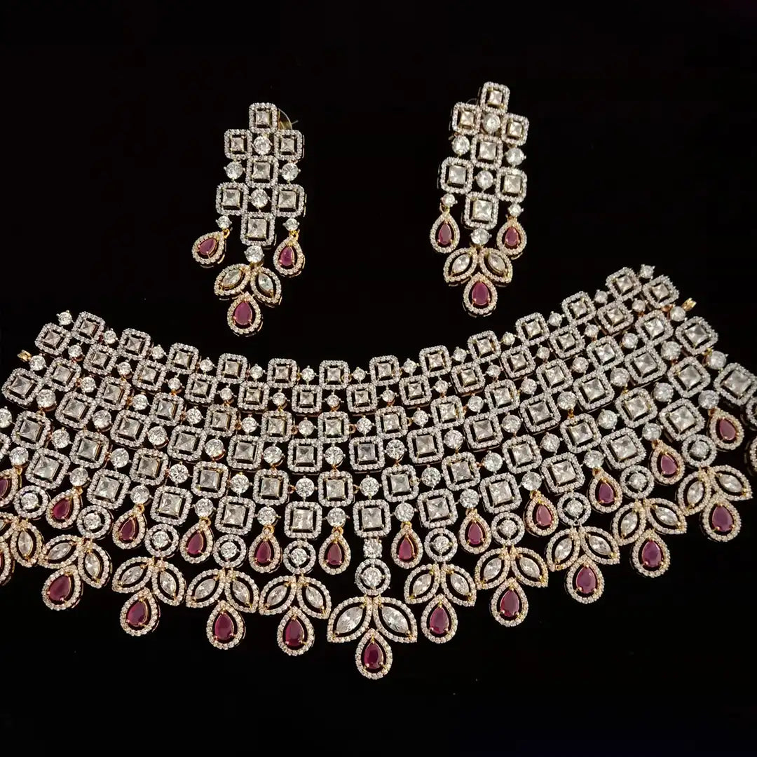 zircon set - artificial jewellery in lahore with price NJC-015