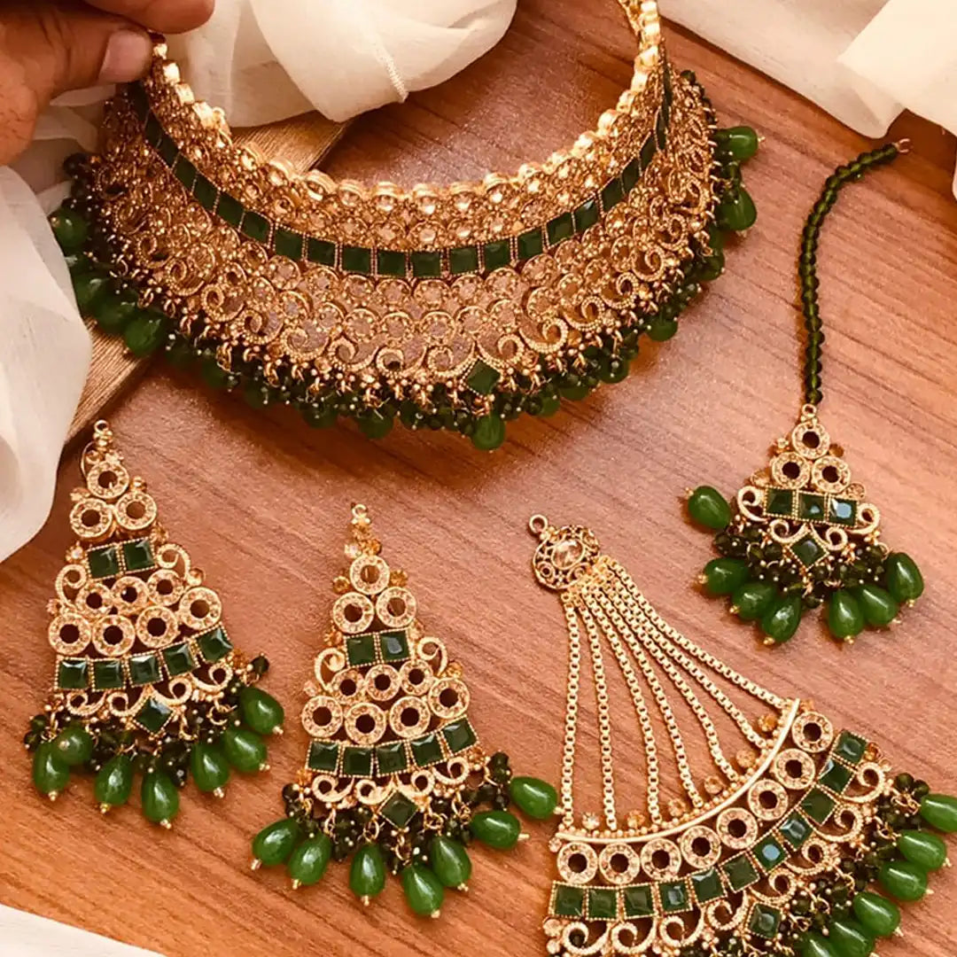 artificial jewellery sets with price in pakistan NJC-002 green