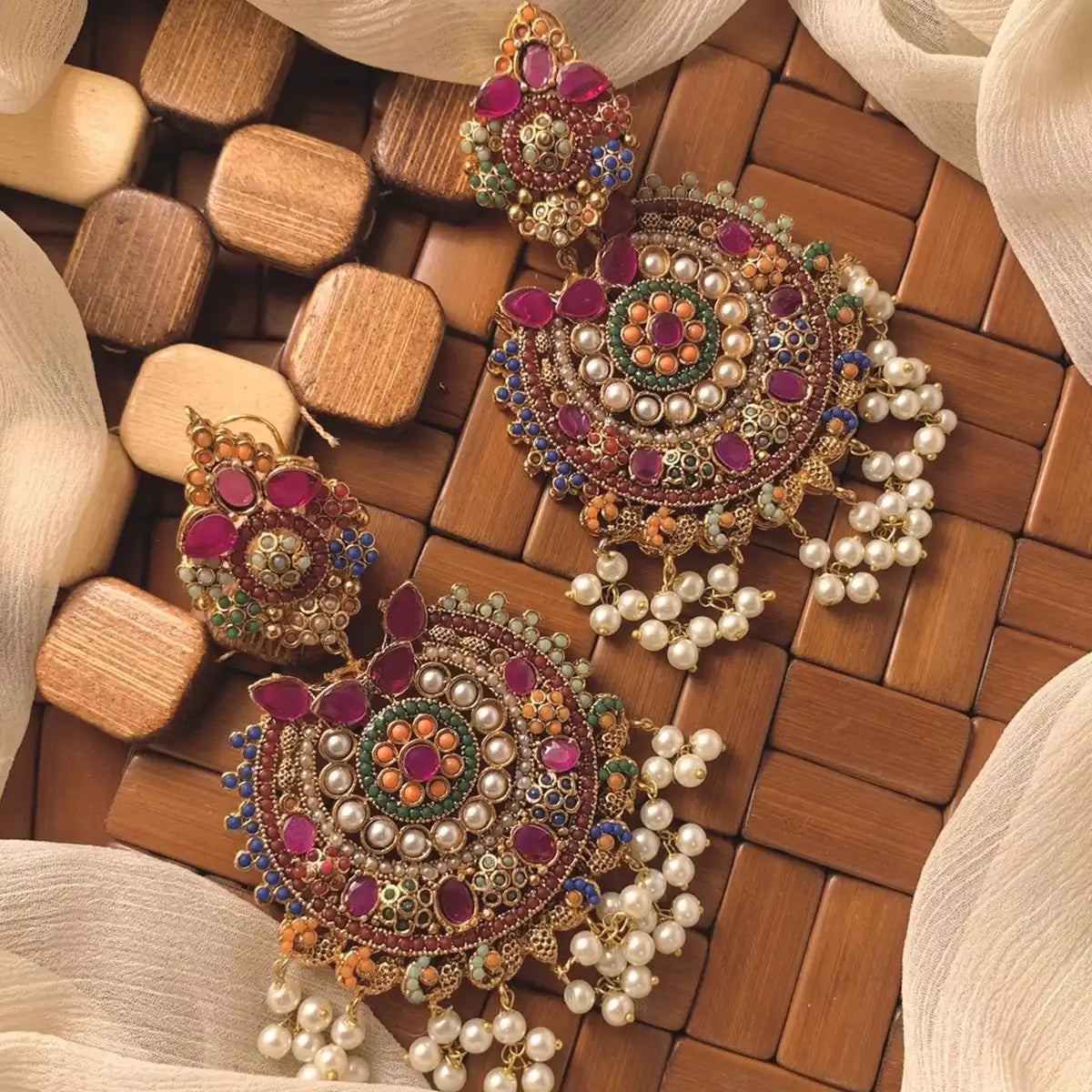 bala earrings shopping NJC-001 maroon