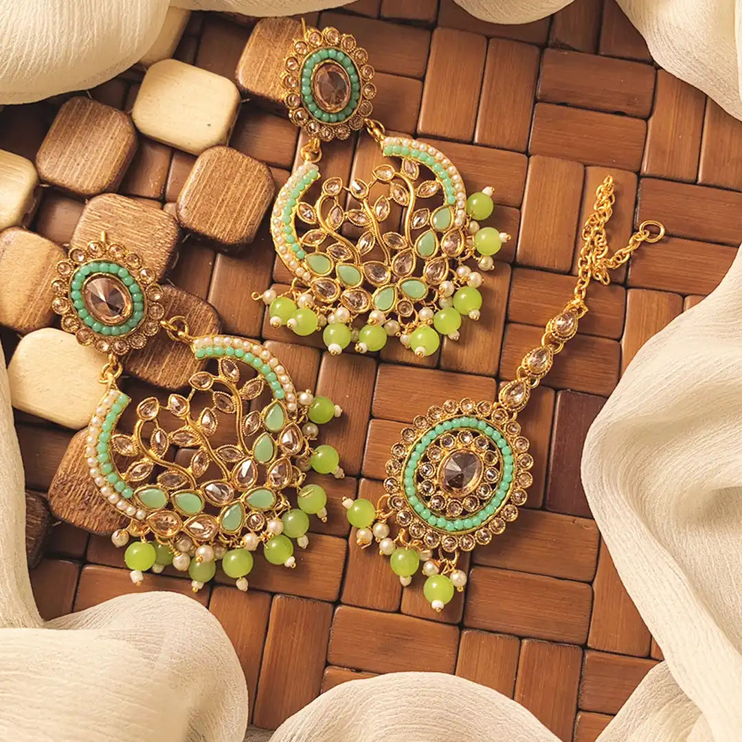 balas earrings NJC-010 light green