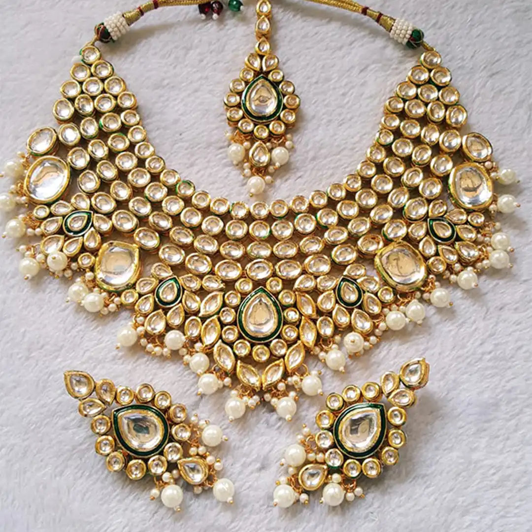 bridal Kundan set NJC-014 white 22000