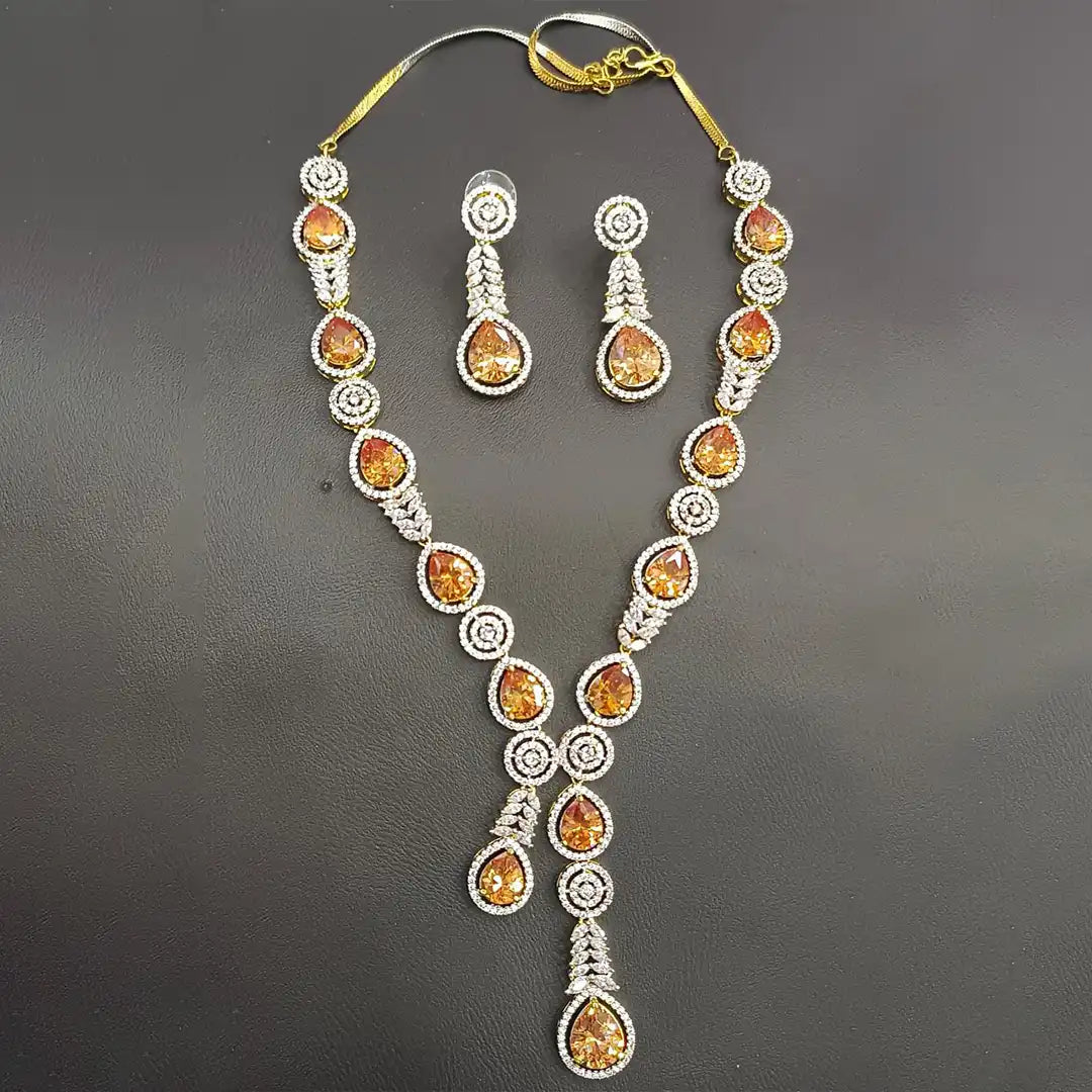 bridal zircon set Silver necklace NJC-001 12000 rs