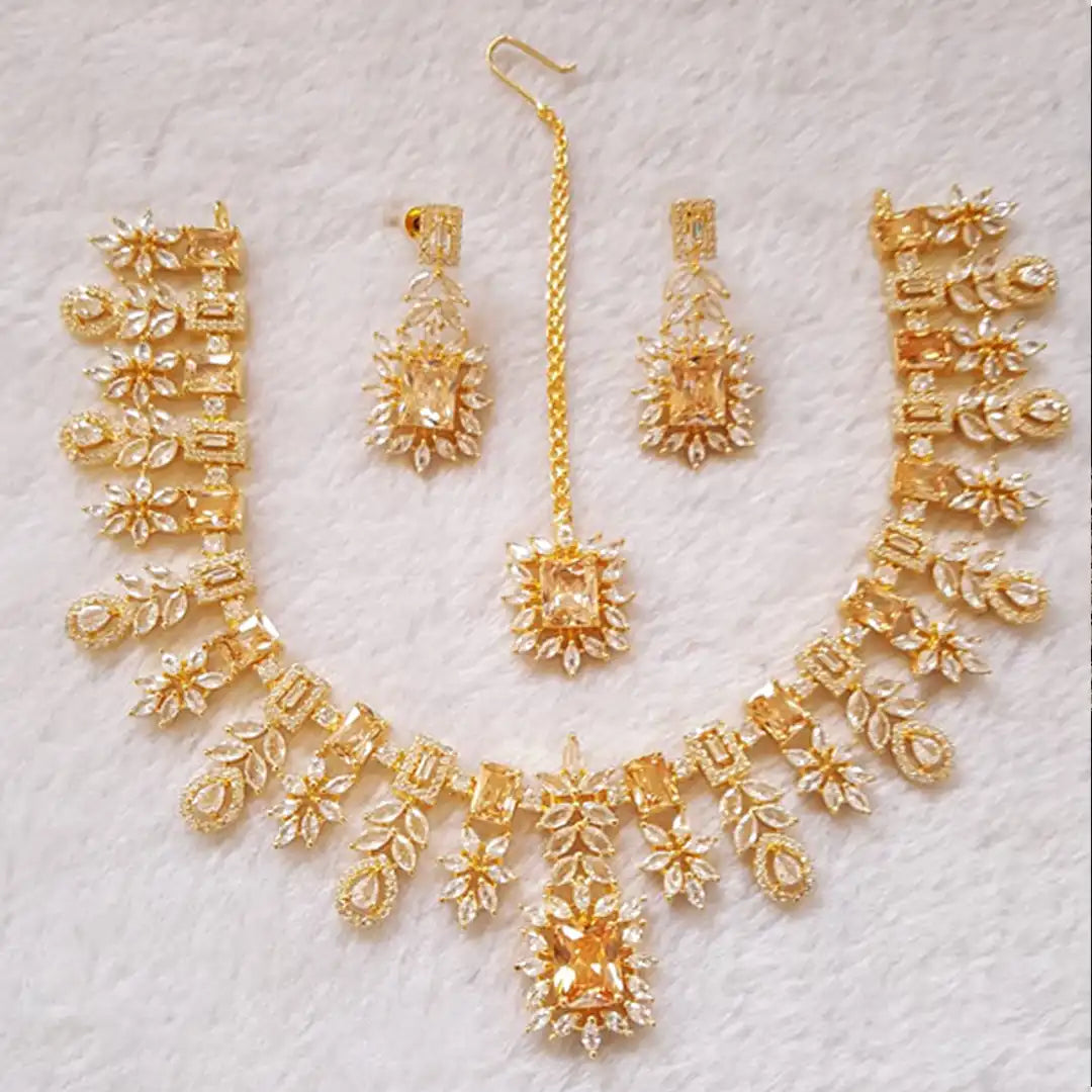 bridal zircon set design in pakistan NJC-005