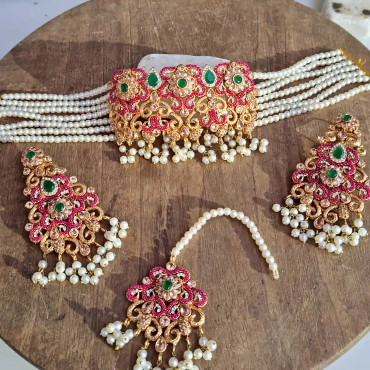 choker necklace designs online njc-024 green