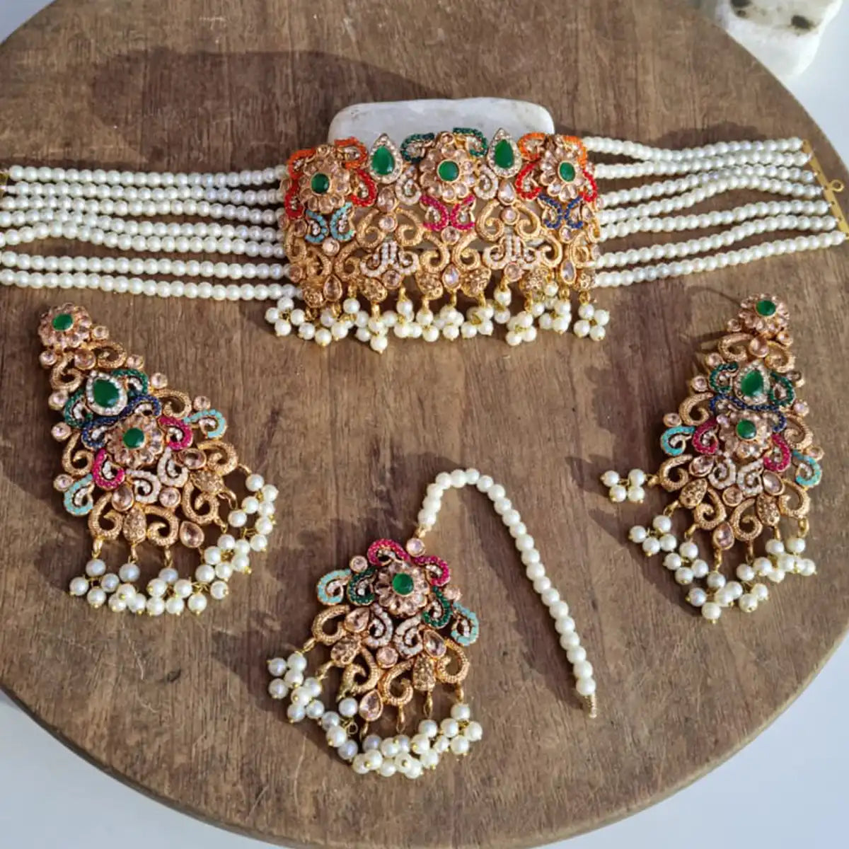choker necklace designs online njc-024 multi color
