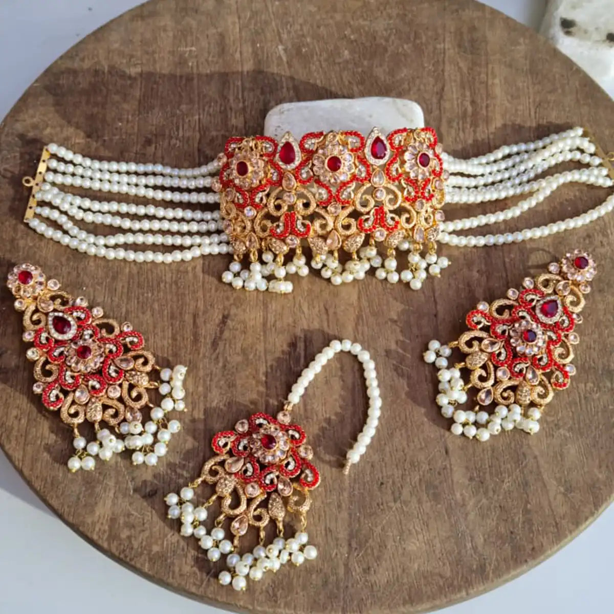 choker necklace designs online njc-024 red