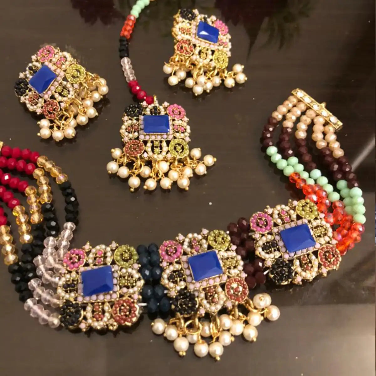 choker necklace set NJC-013 multi color
