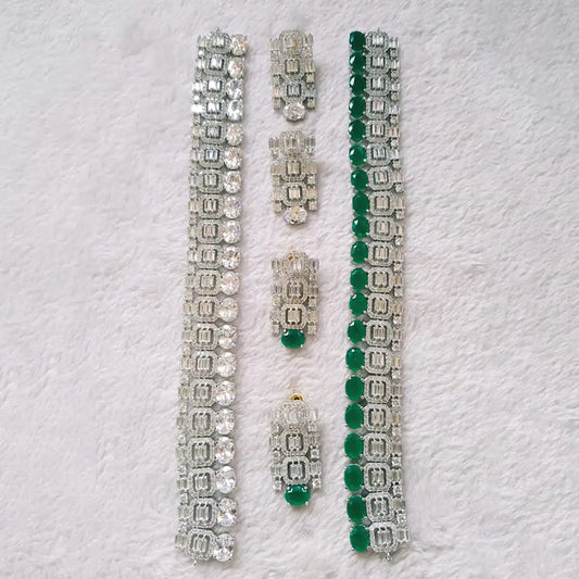 choker set price in pakistan NJC-001 silver