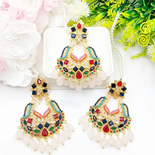 daily use earrings in pakistan NJC-011 milky white