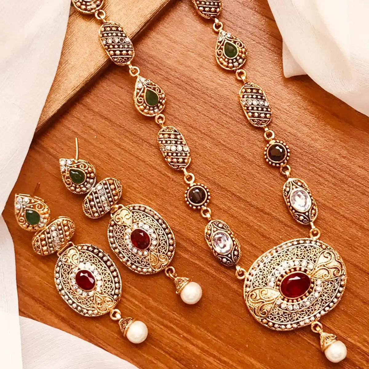 designer egyption mala set NJC-009 red and green