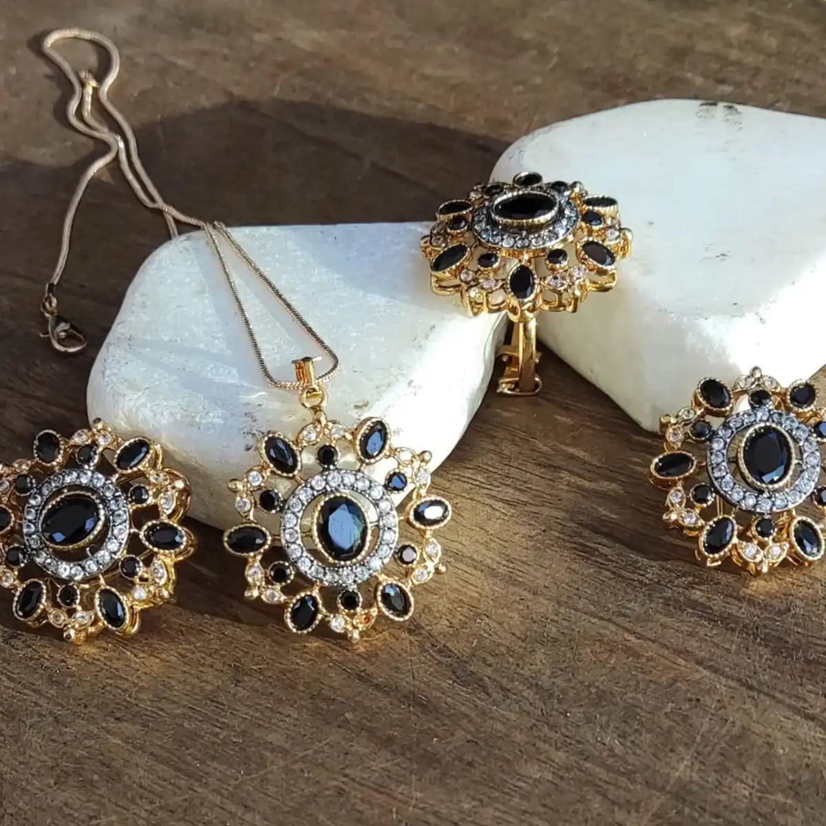 earrings jewellery for wedding njc-006 black