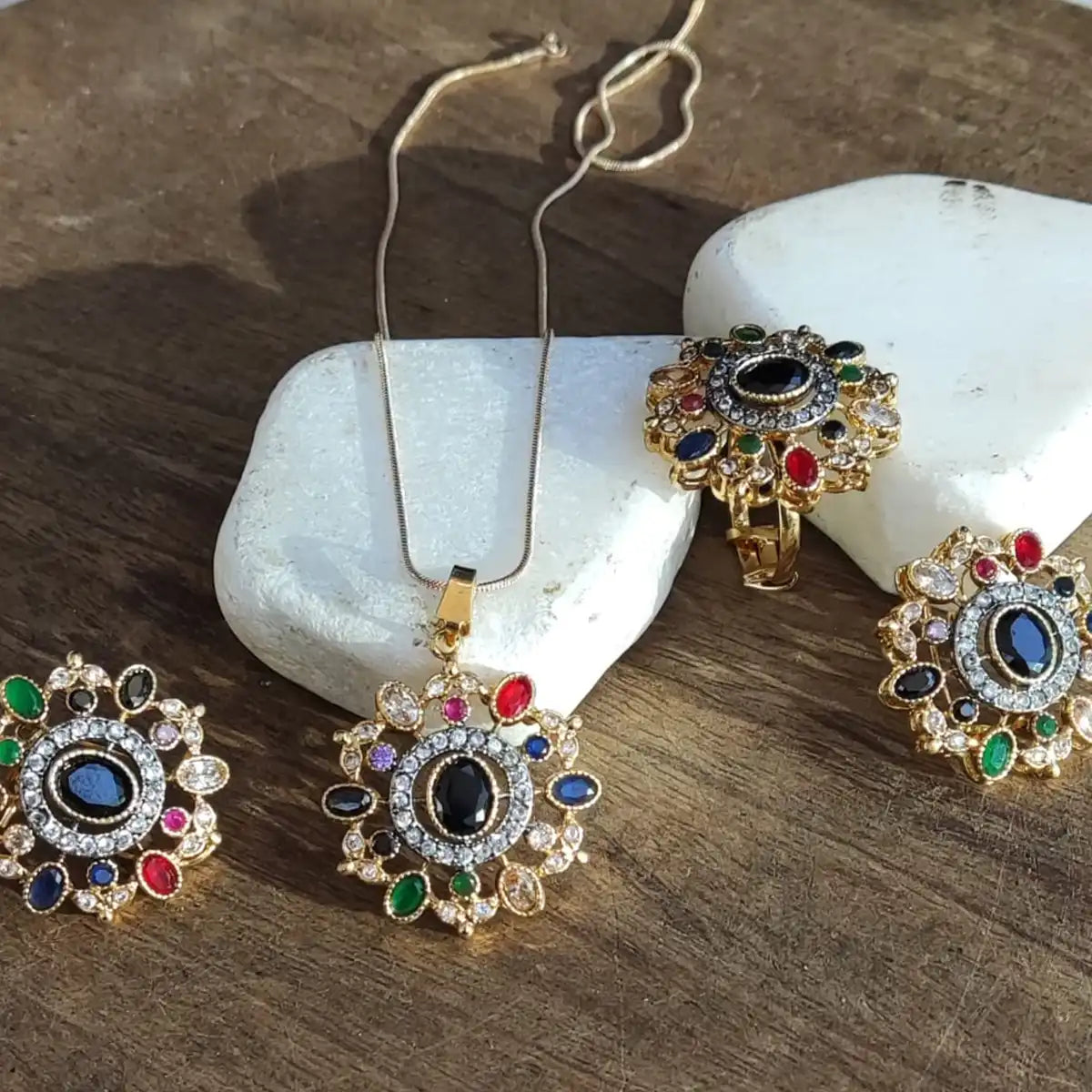 earrings jewellery for wedding njc-006 multi black