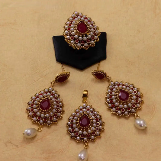 earring tops set njc-005 red