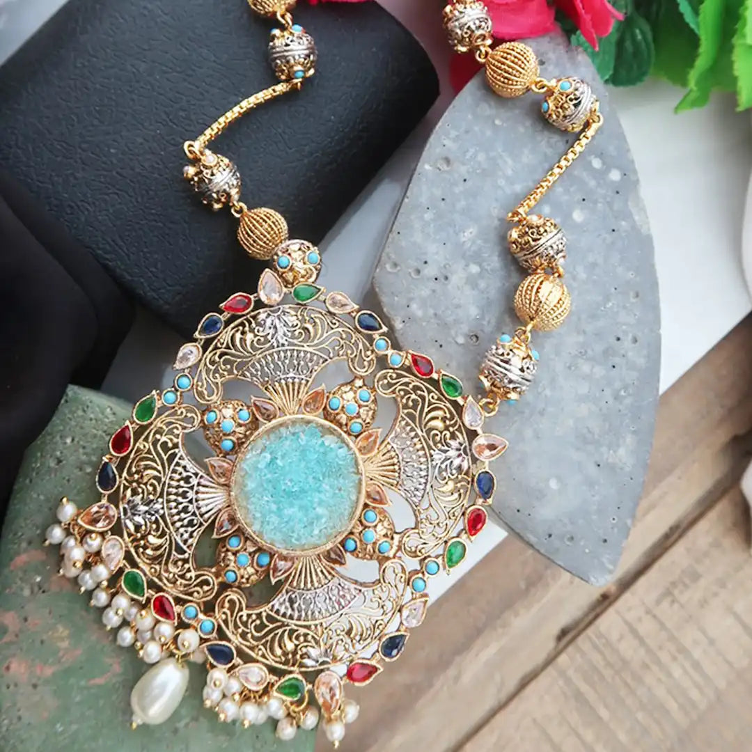 egyptian mala set NJC-008 sea green