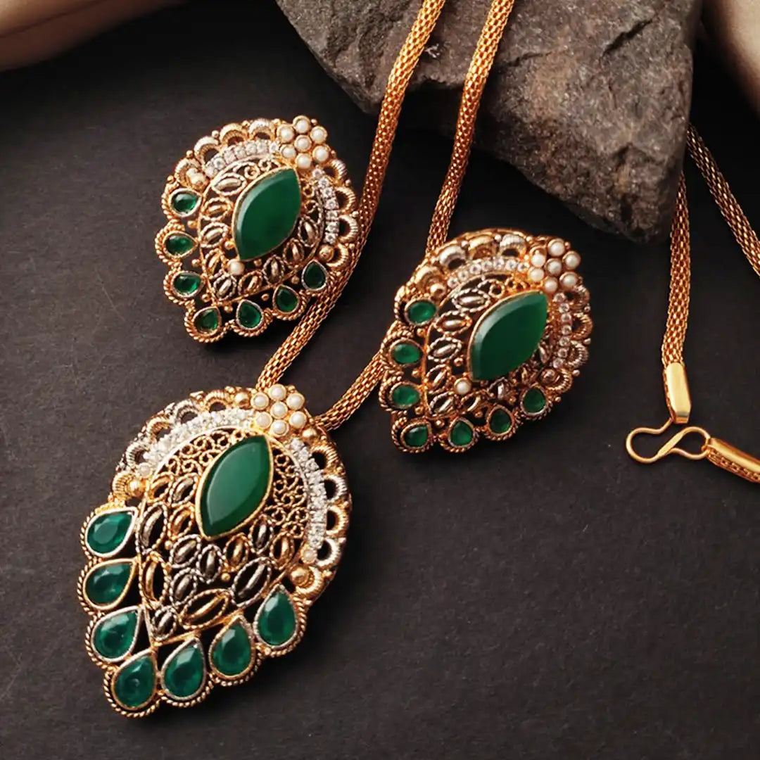egyptian mala set designs in pakistan NJC-005 green
