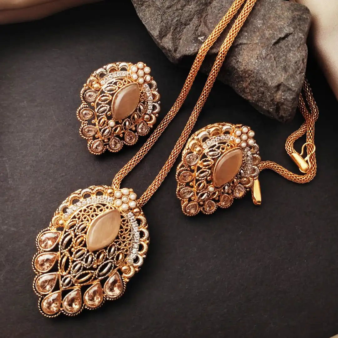 egyptian mala set designs in pakistan NJC-005 light brown