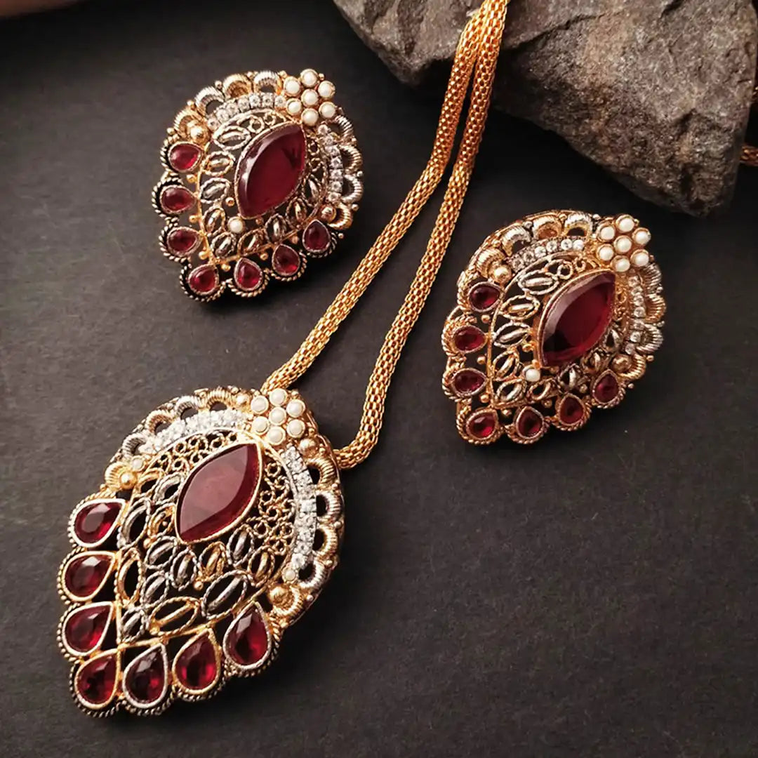 egyptian mala set designs in pakistan NJC-005 red
