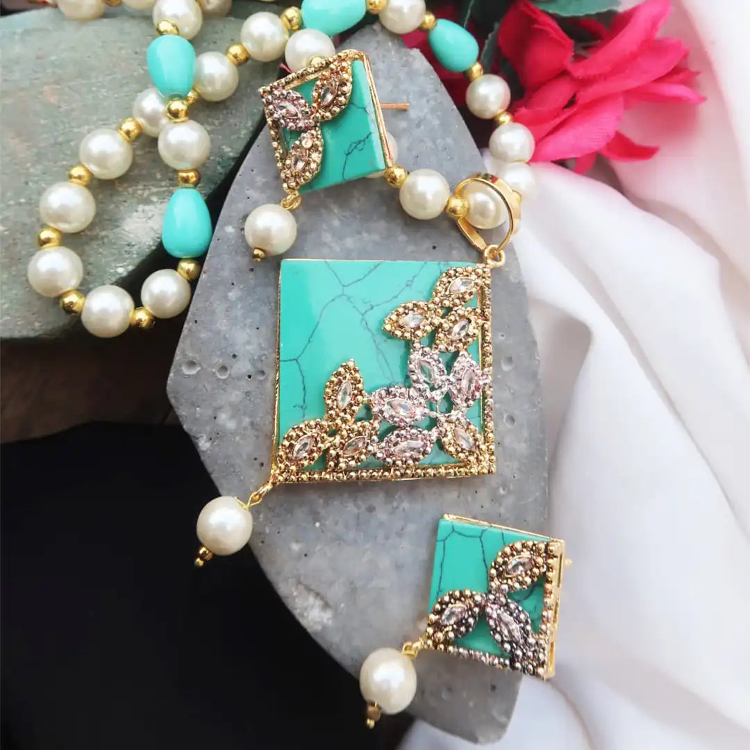 egyptian mala set price in pakistan green NJC-002