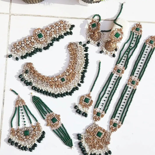gold mala set design in pakistan NJC-001