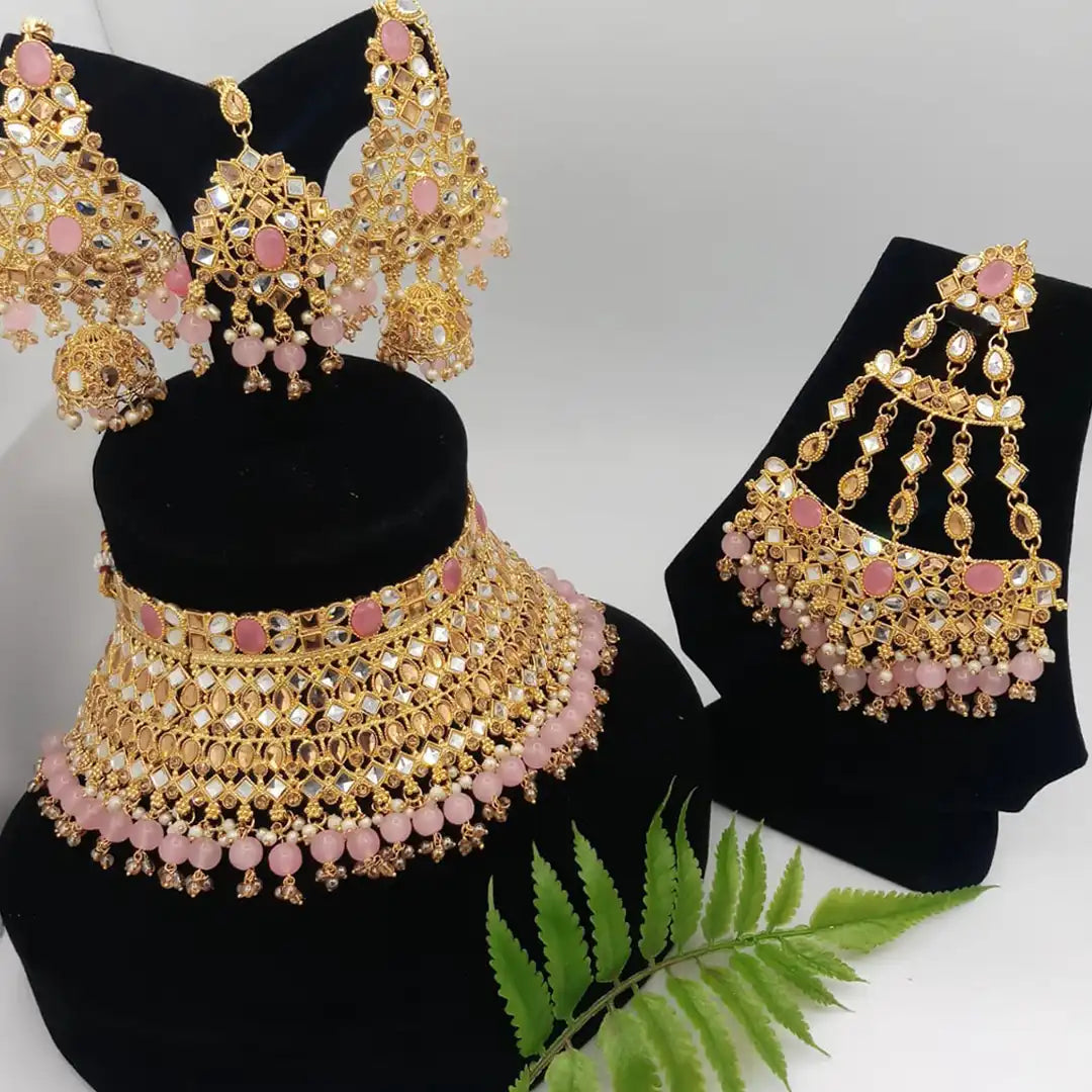 jewellery set price in pakistan NJC-004 pink