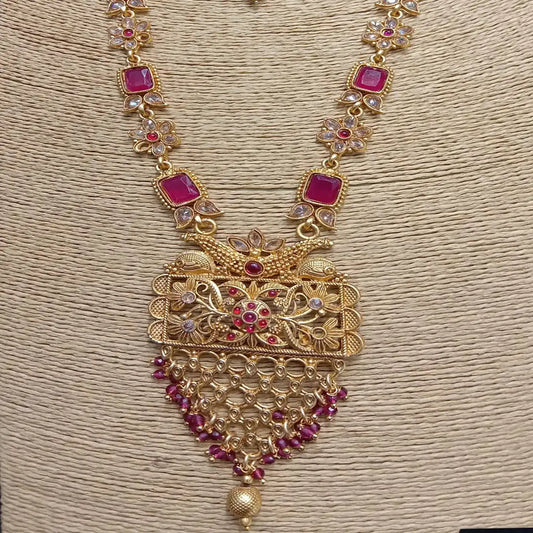 long mala designer jewellery njc-010 red