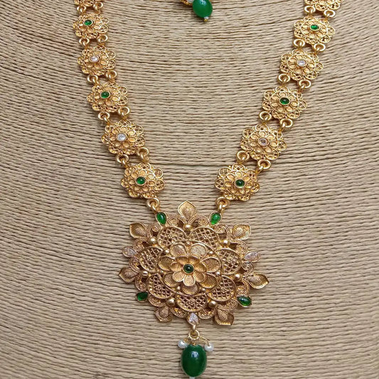 long mala designer jewellery njc-011 green