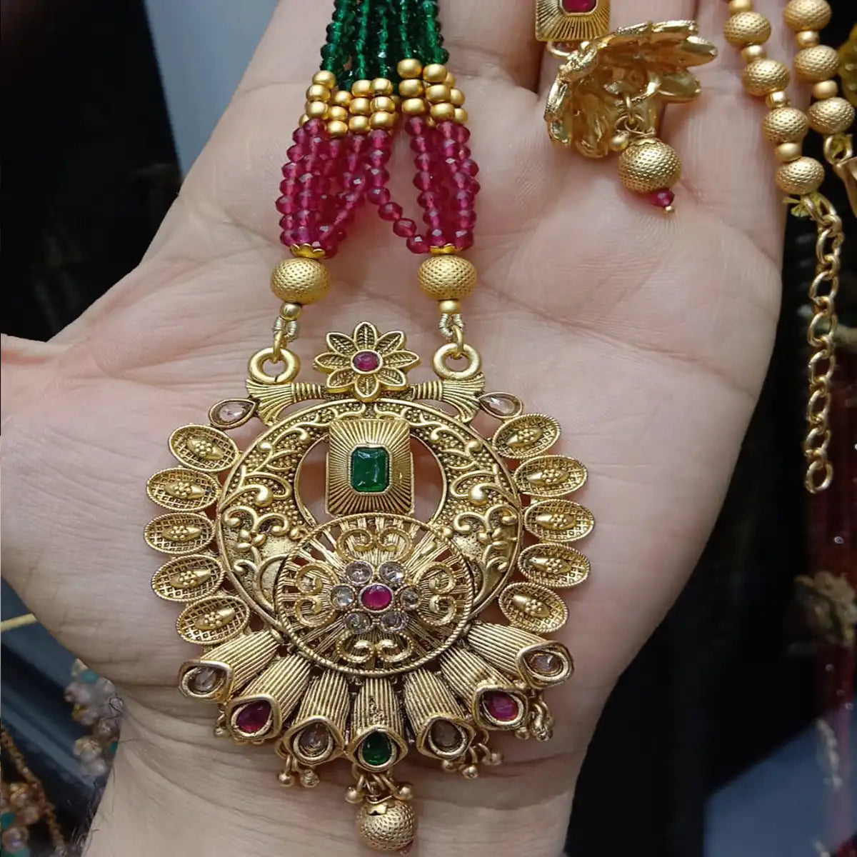 long necklace set by noors jewellery njc-008