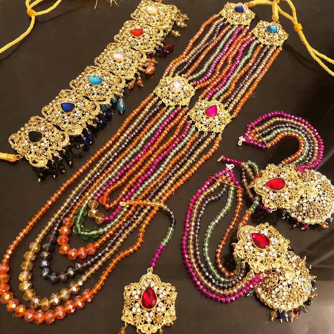 mala choker set price in pakistan NJC-005 multli colour