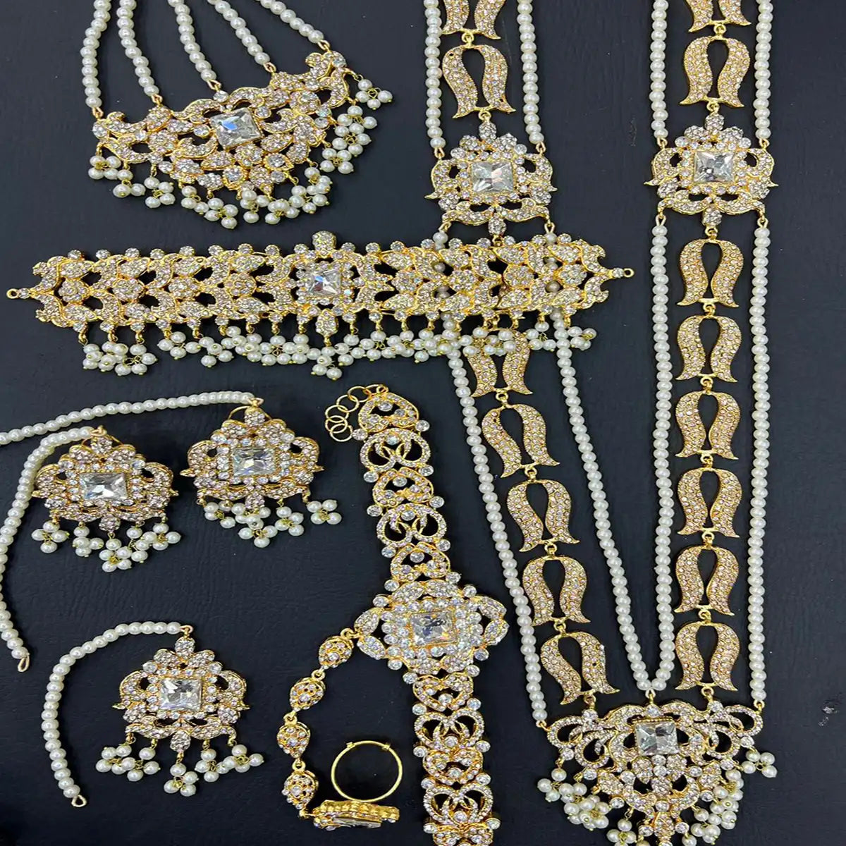mala choker set price in pakistan NJC-014 silver