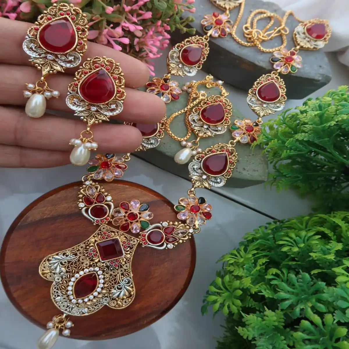 mala set jewelry design njc-010 red