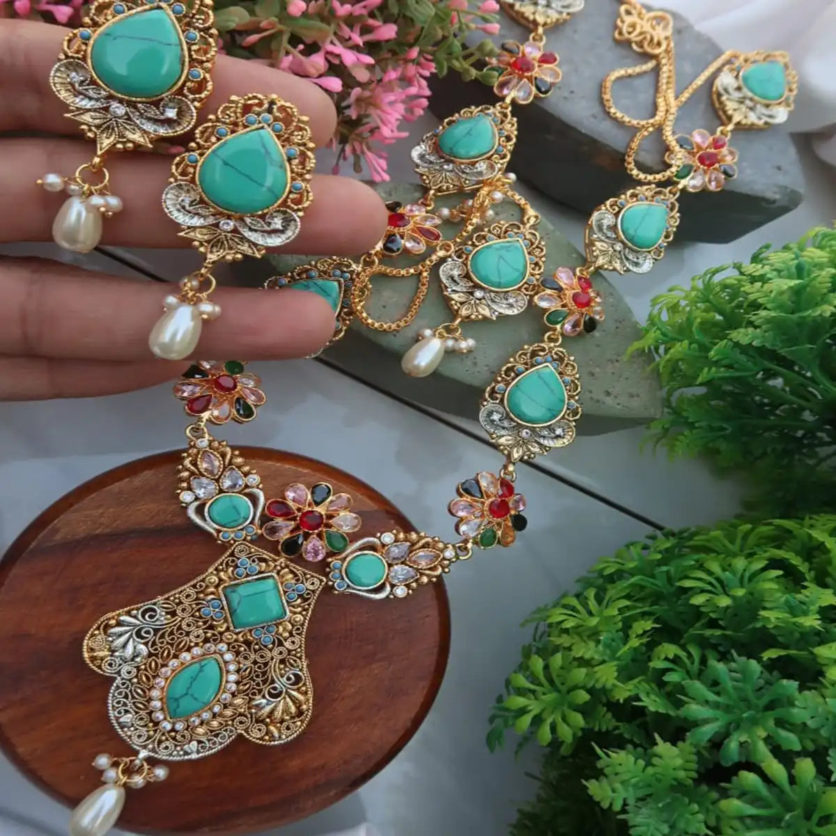 mala set jewelry design njc-010 turquoise