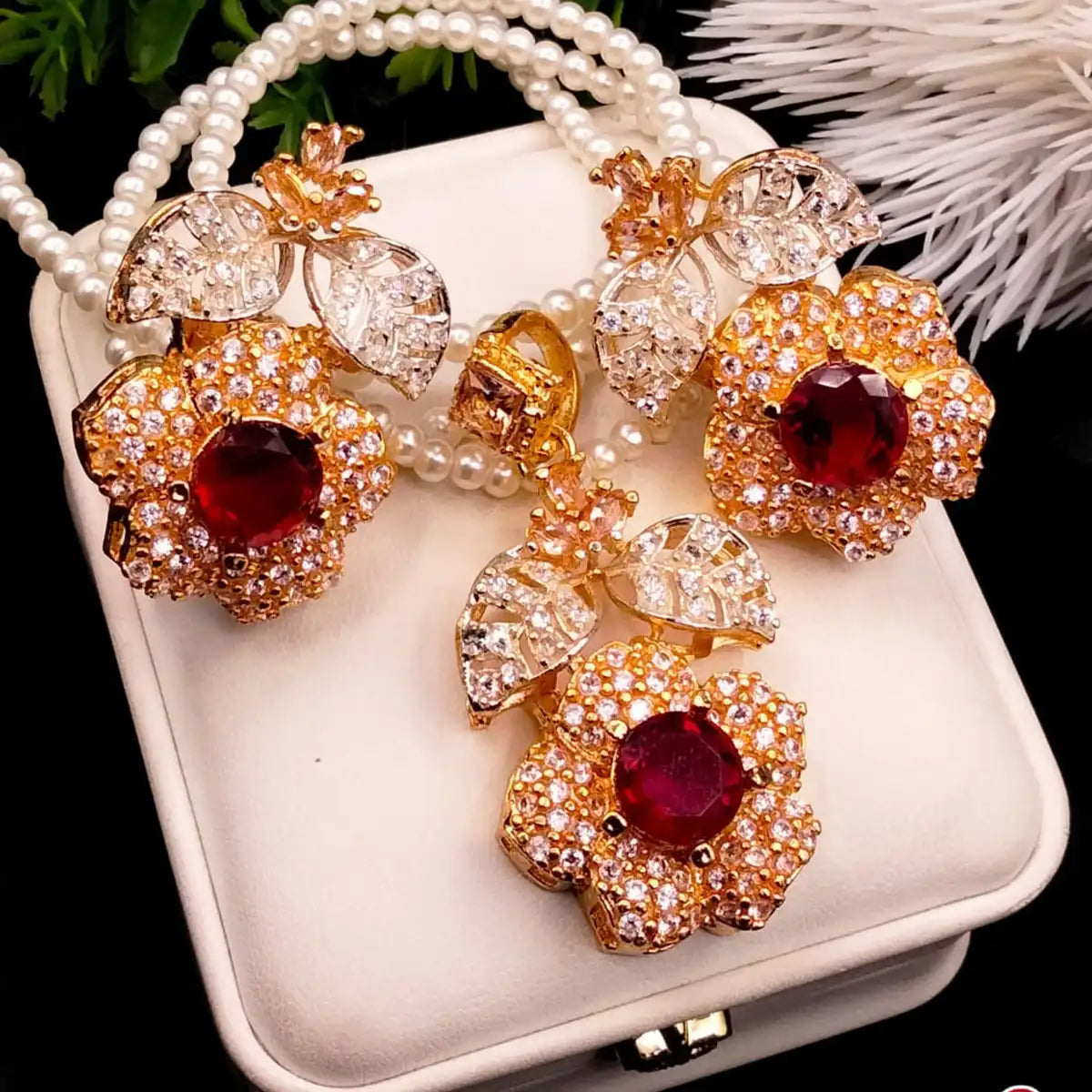 mala set price in pakistan njc-015 red