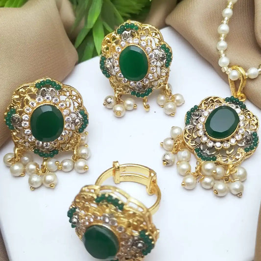 moti mala set design with price njc-002 green