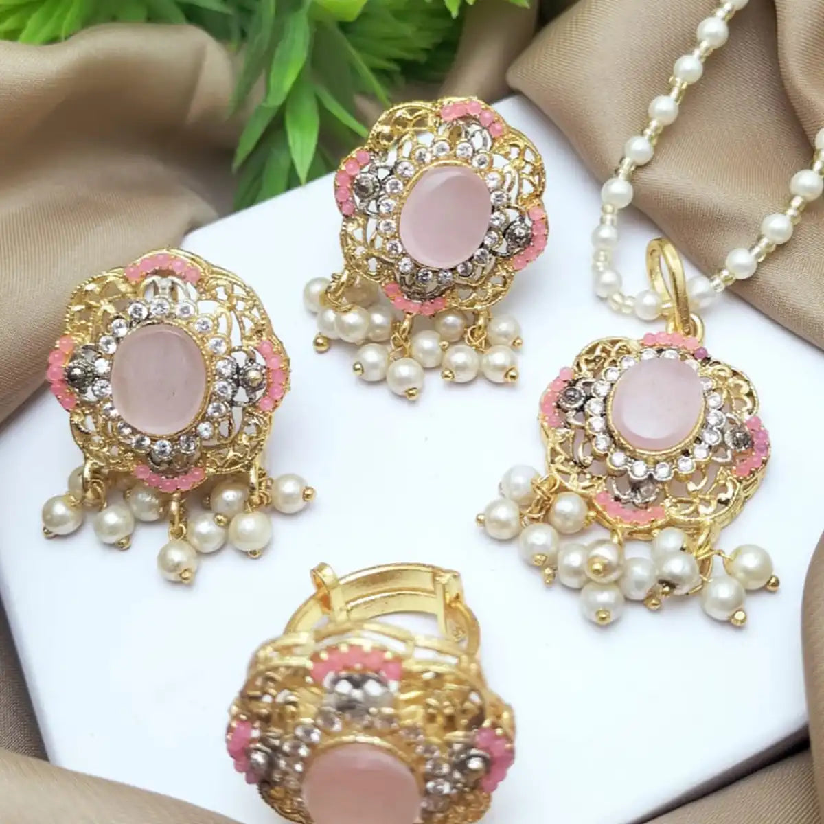 moti mala set design with price njc-002 pink