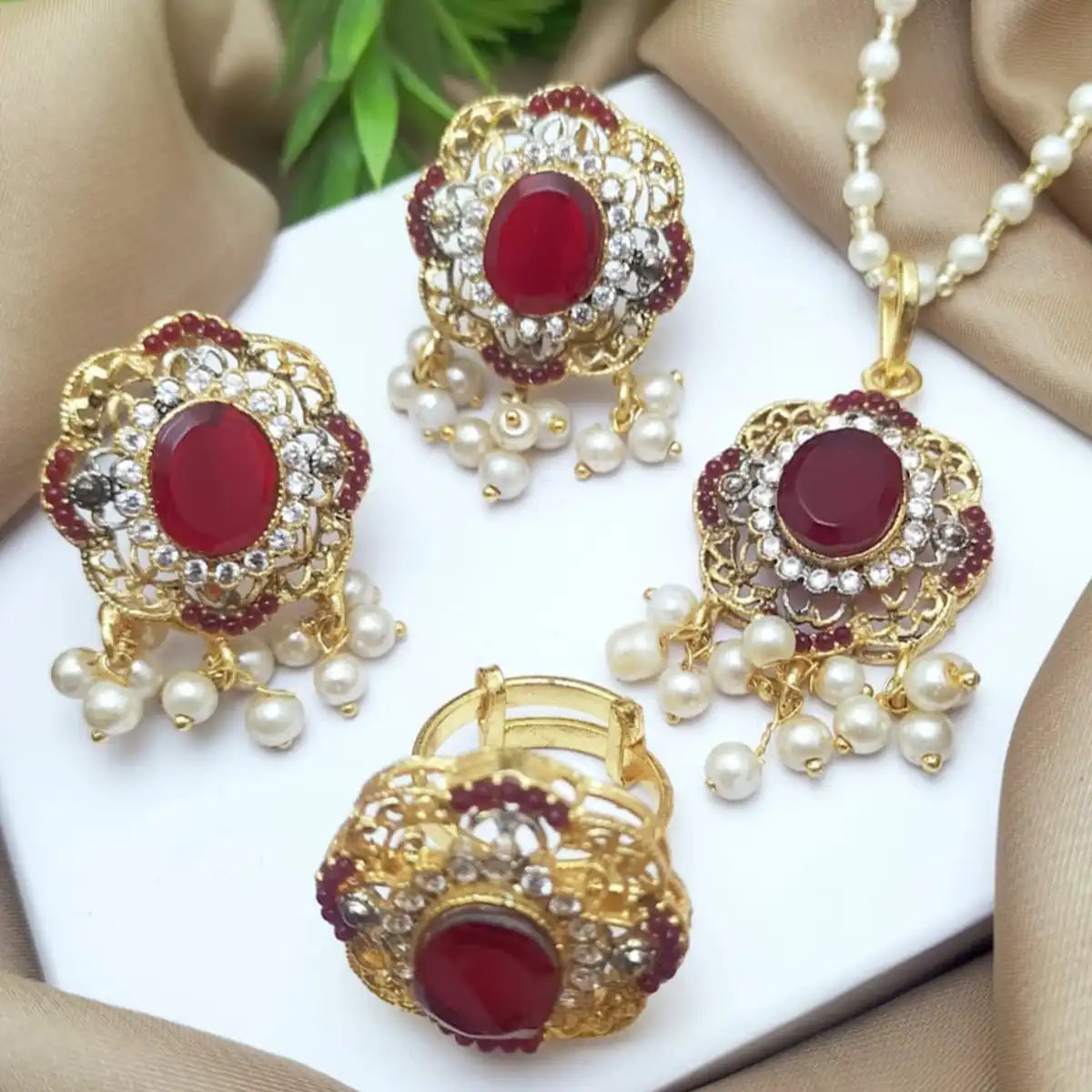 moti mala set design with price njc-002 red
