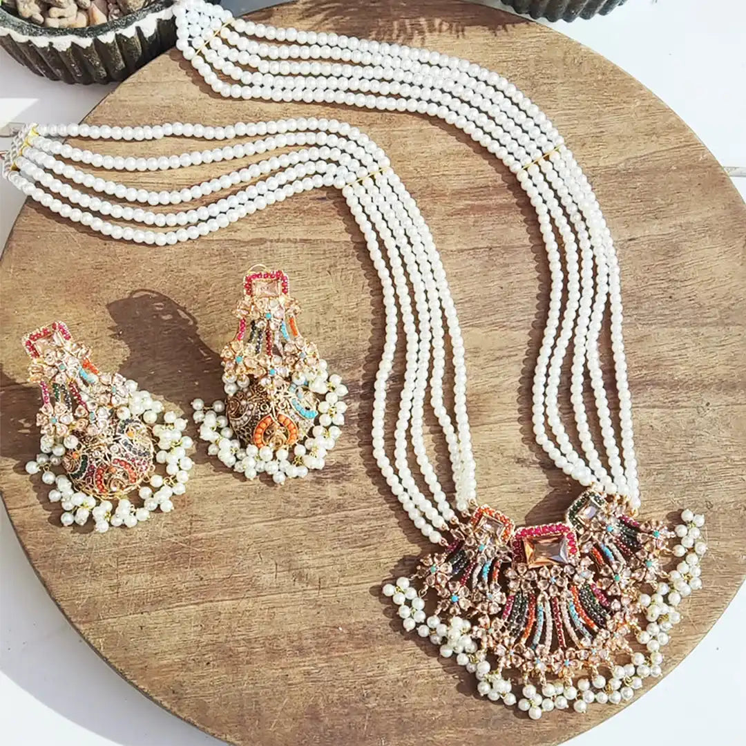 moti mala set price in pakistan NJC-001 golden