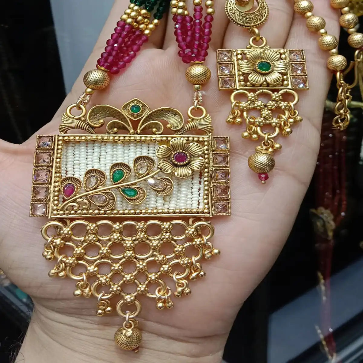 necklace design by noors jewellery njc-005 multi color