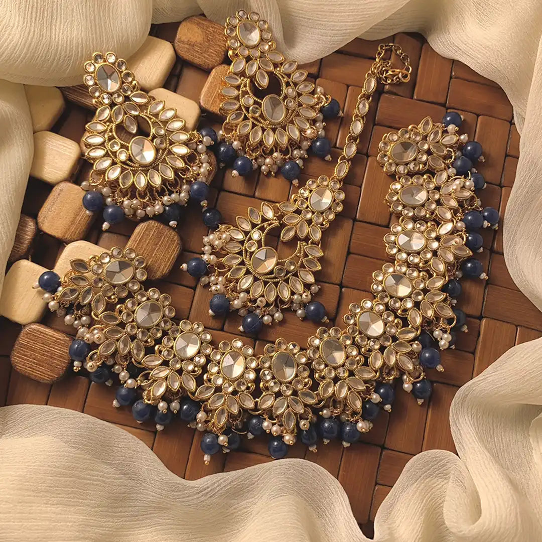 necklace set price in pakistan NJC-003 blue