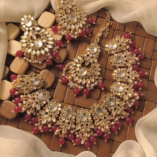 necklace set price in pakistan NJC-003 red