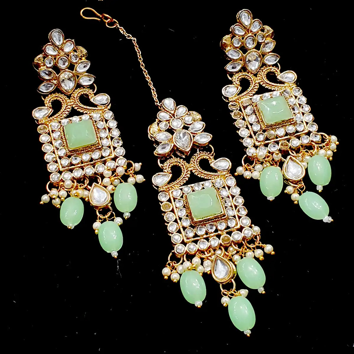 simple daily wear gold earrings with price njc-002 sea green
