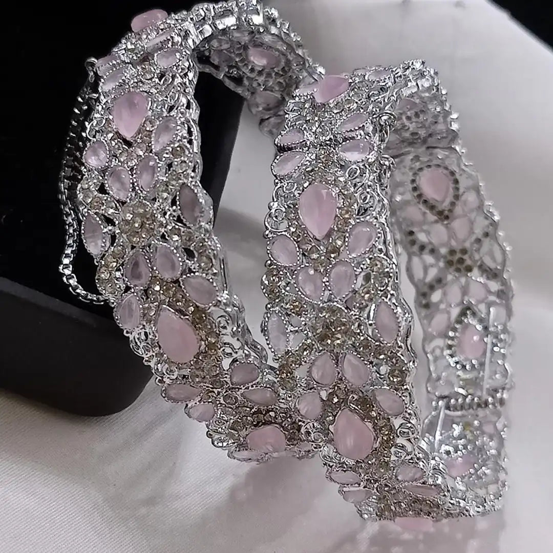 stone bangles designs in pakistan NJC-011 pink