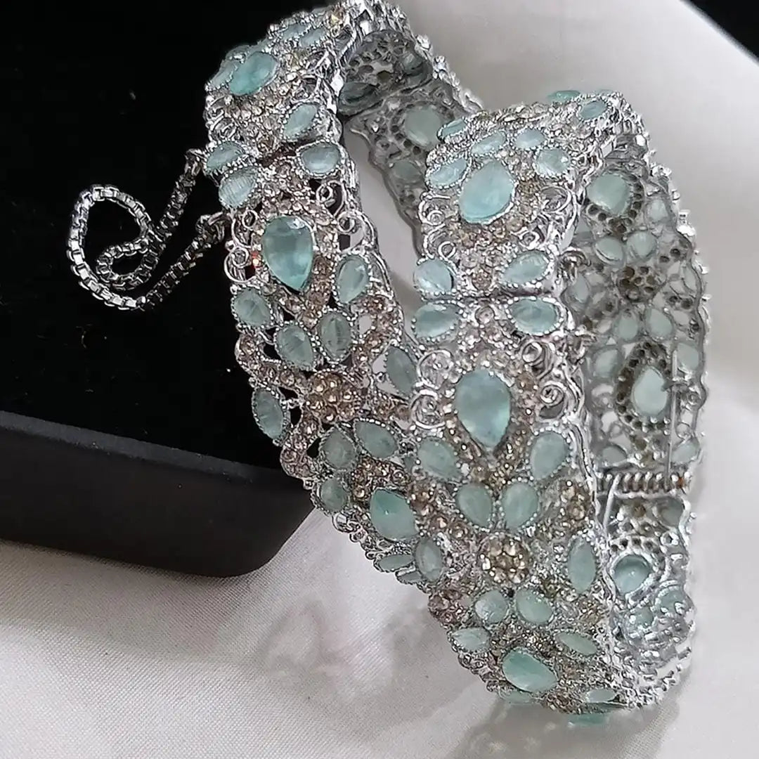 stone bangles designs in pakistan NJC-011 sea green