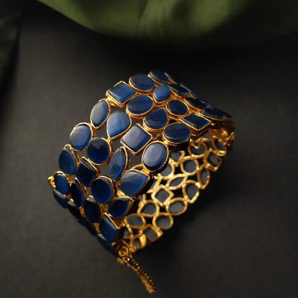 stone bangles designs with price njc-013 blue
