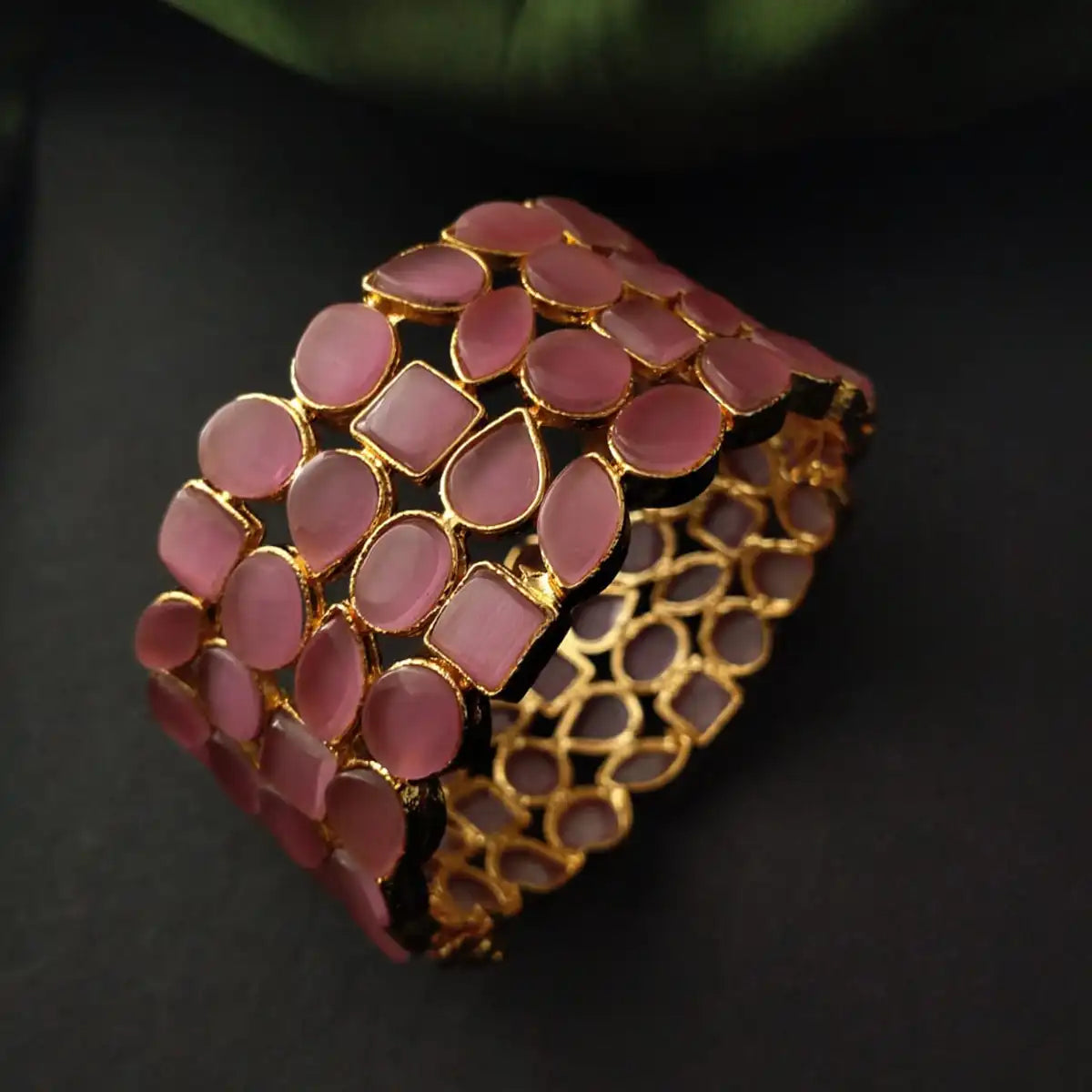 stone bangles designs with price njc-013 maroon