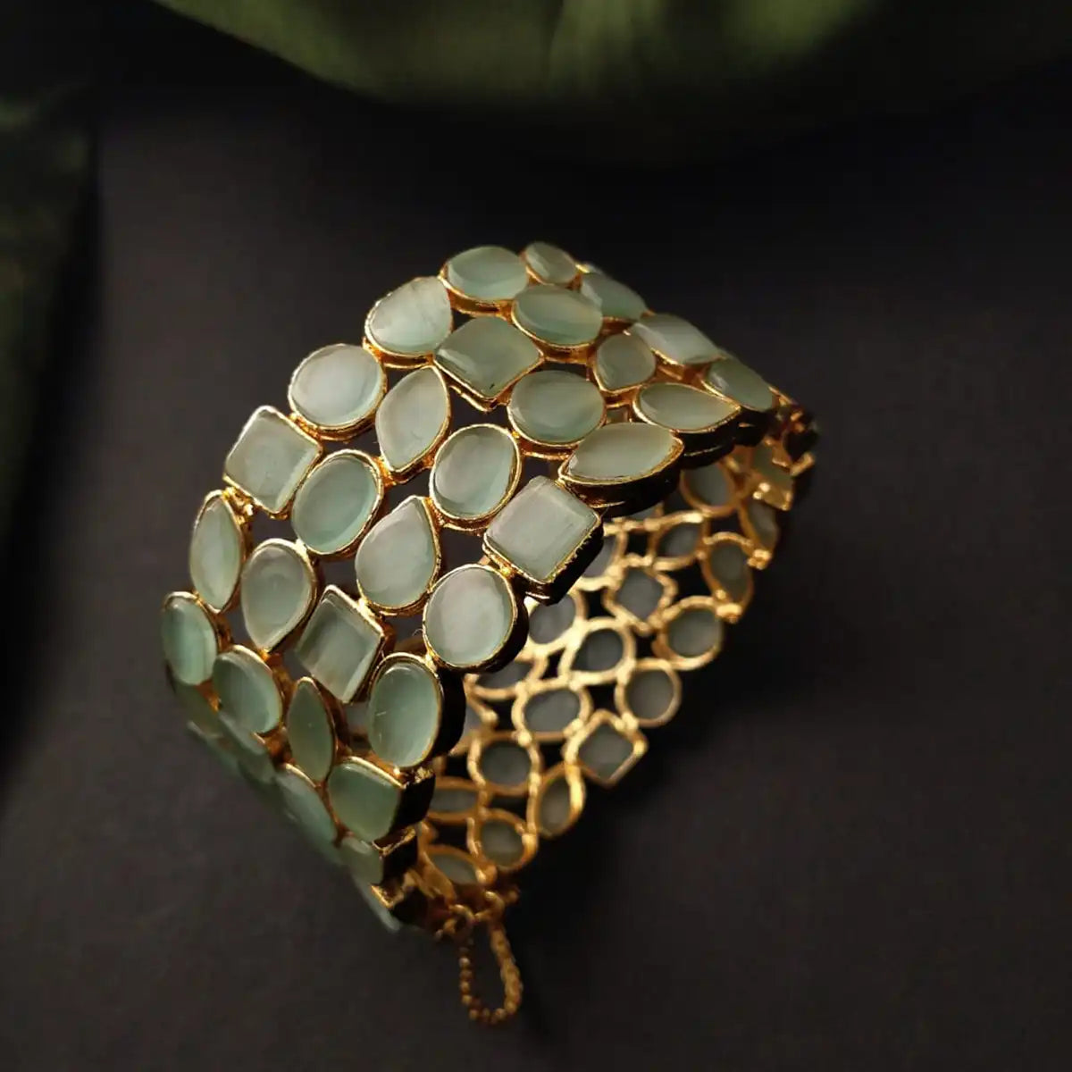 stone bangles designs with price njc-013 peral green