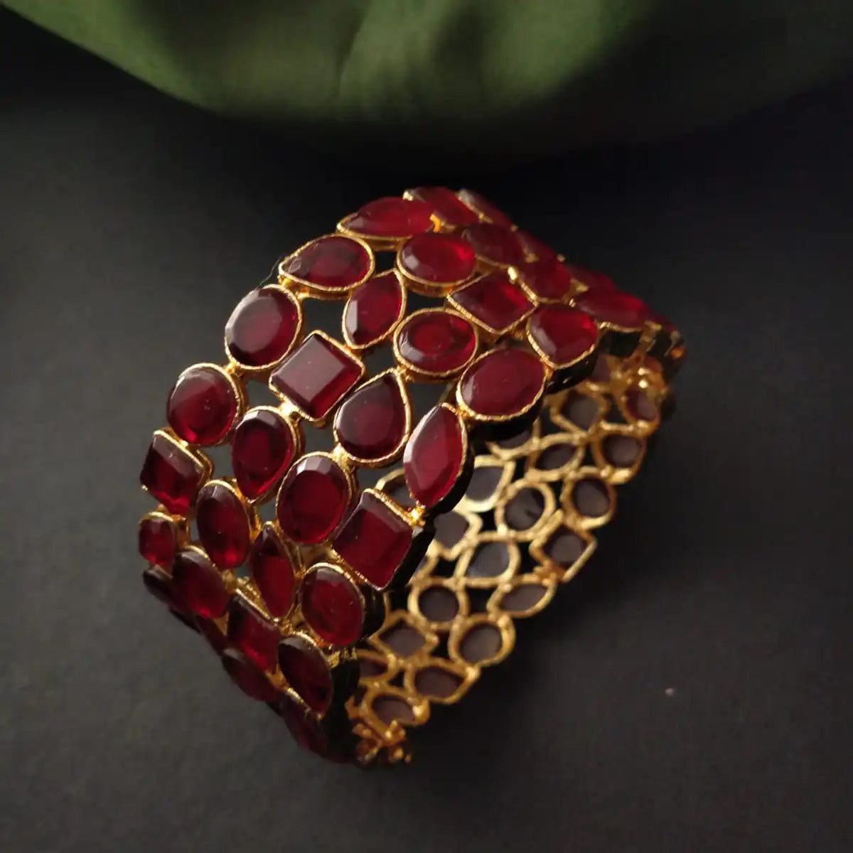 stone bangles designs with price njc-013 red