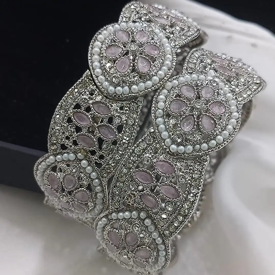 stone bangles gold designs with price NJC-007 pink